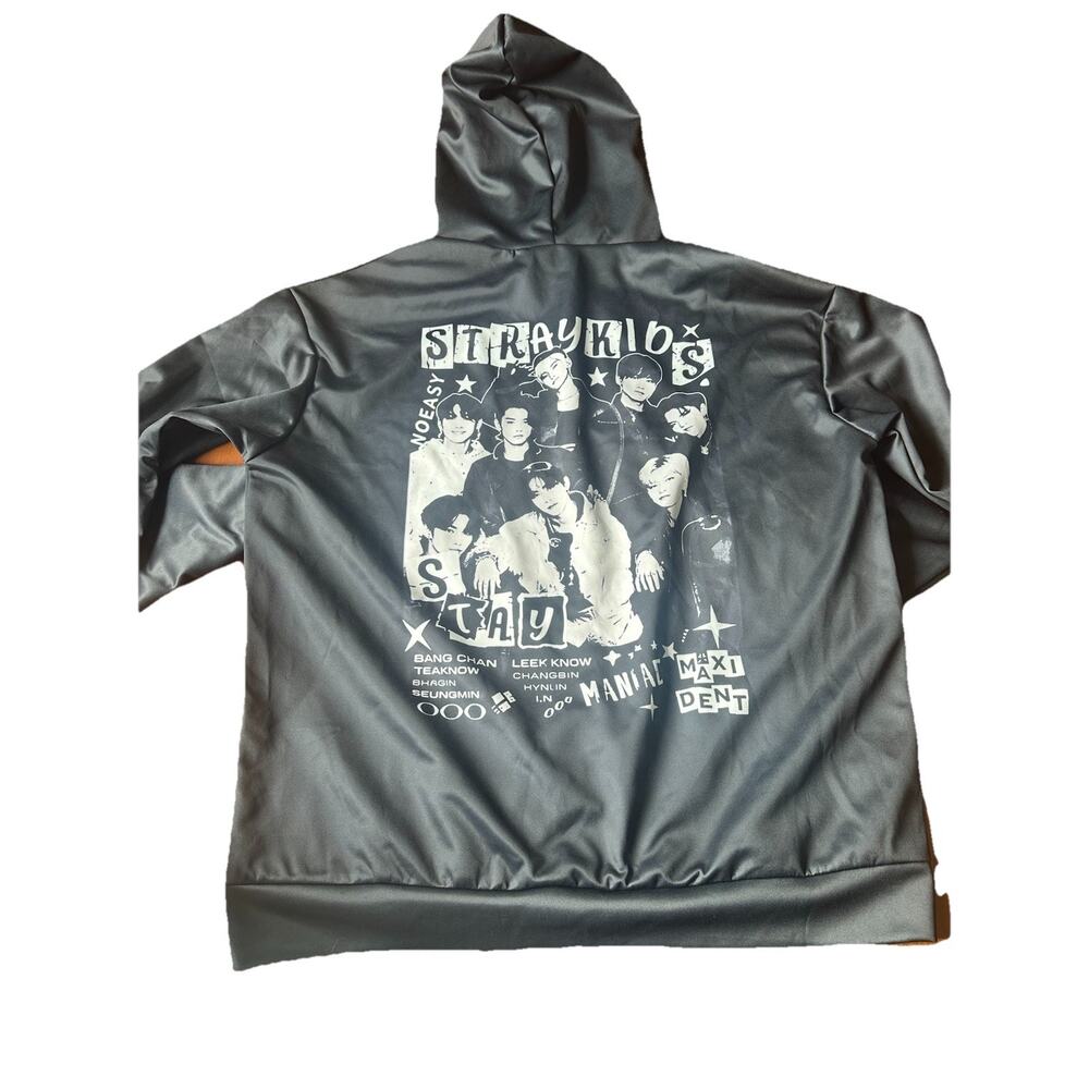 Stray Kids Men's Hooded Pullover Hoodie XL Black Graphic K-Pop